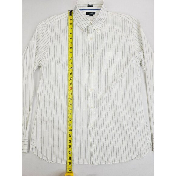 J. Crew Tailored Fit Size Large Mens White Sage Green Button Down Cottton Shirt - Picture 8 of 10